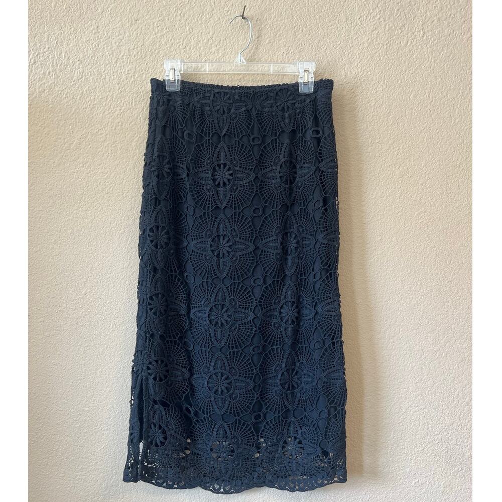 Vintage 90s black lace skirt size M